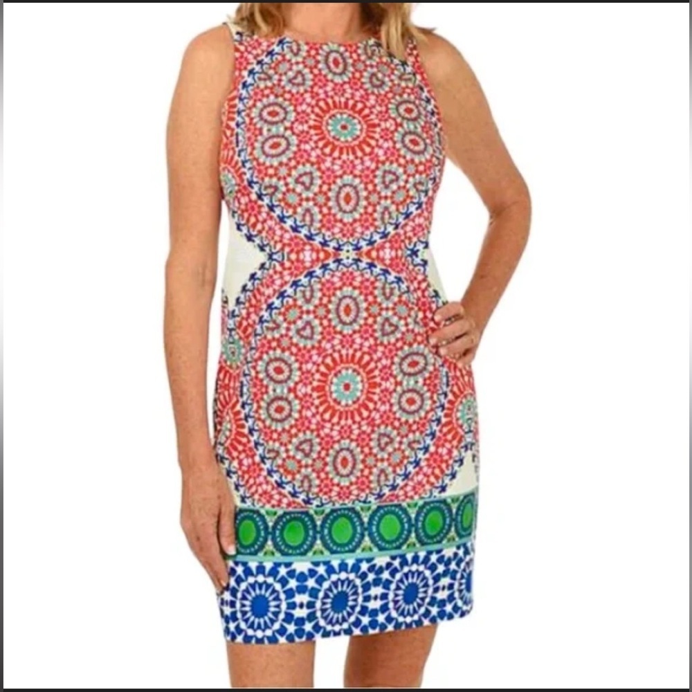 London Times Kaleidoscope Mandala Mini Dress size 4 NWT